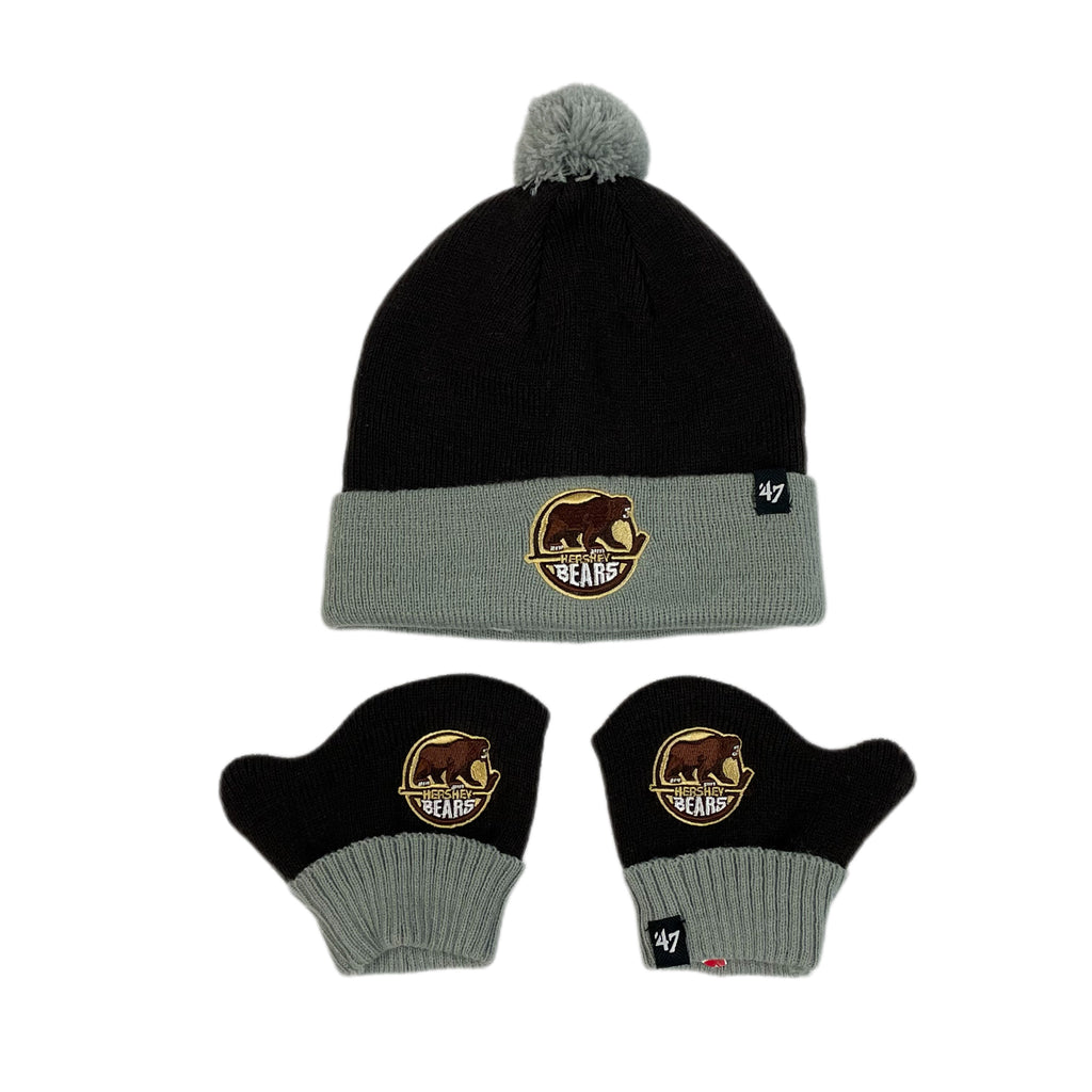 Hershey Bears Infant/Toddler Knit Bam Bam Hat and Glove Set