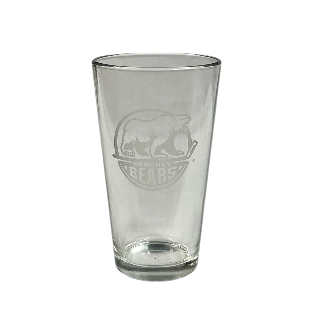 Hershey Bears Primary Logo Etched Pint Glass