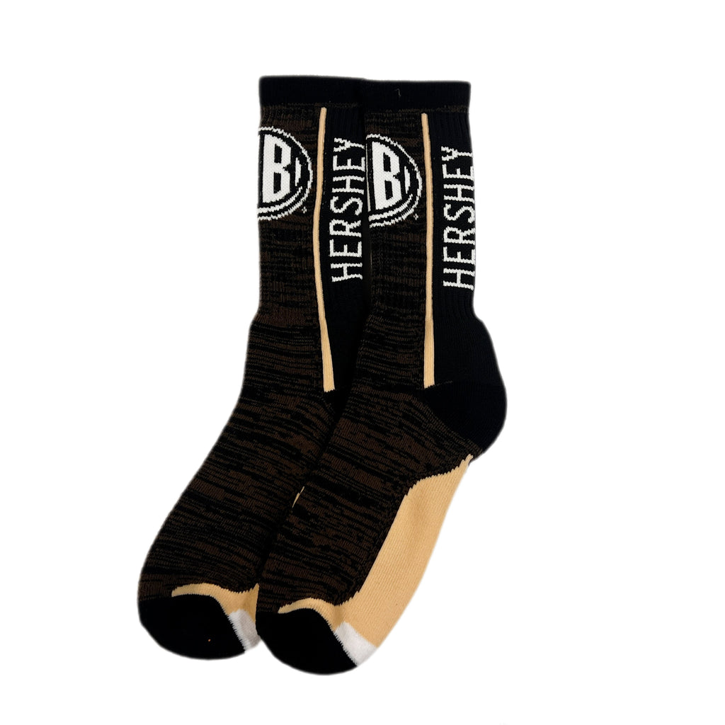 Hershey Bears Vertical Striped Sock Front