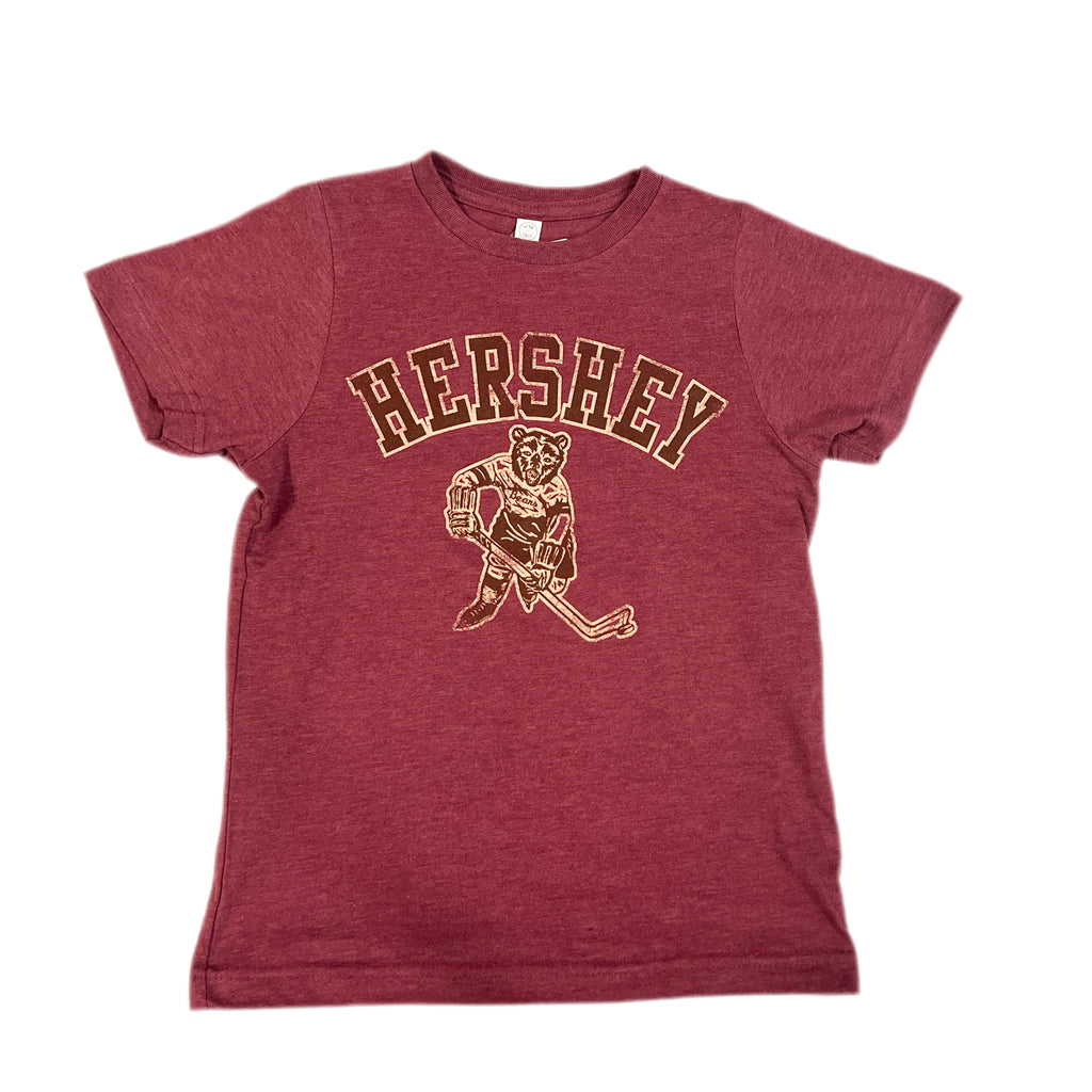 Hershey Bears Burgundy Skating Bear Youth T-Shirt