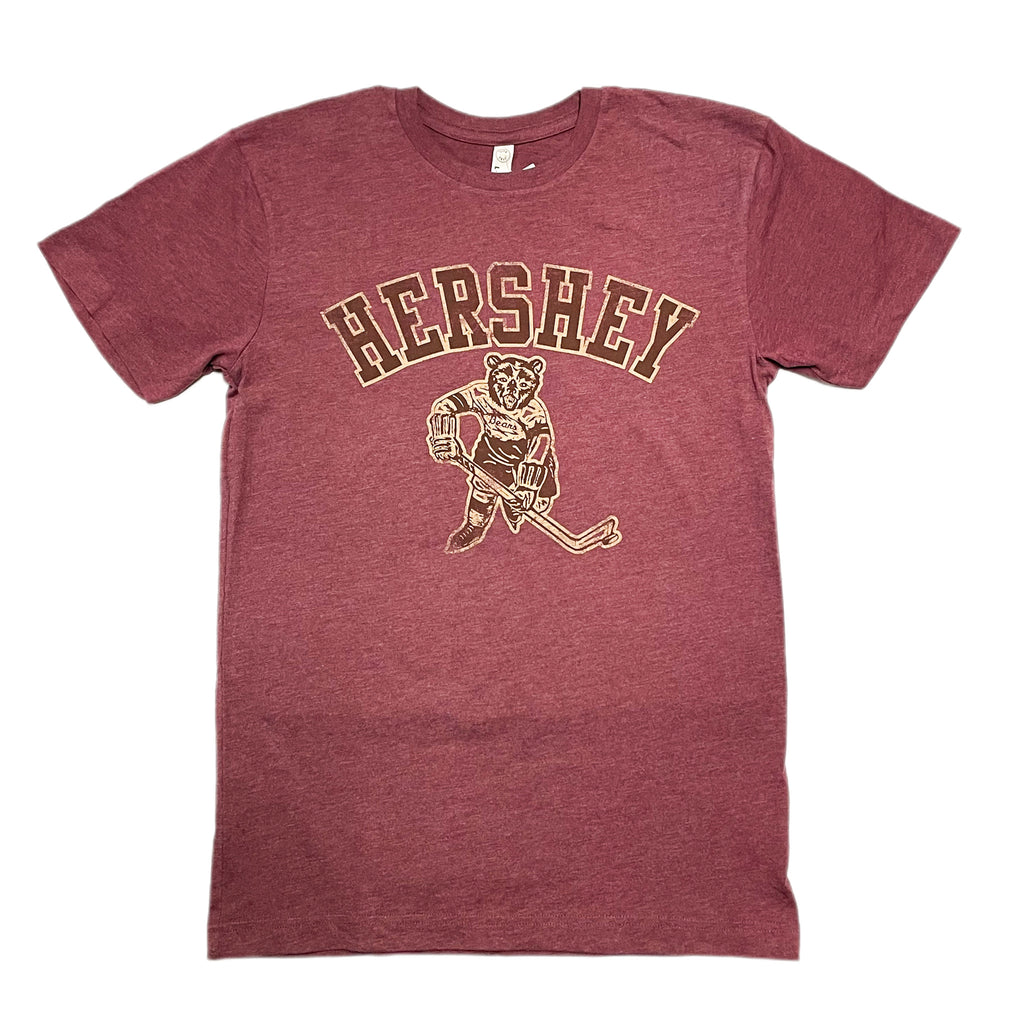 Hershey Bears Vintage Burgundy Skating Bear T-Shirt