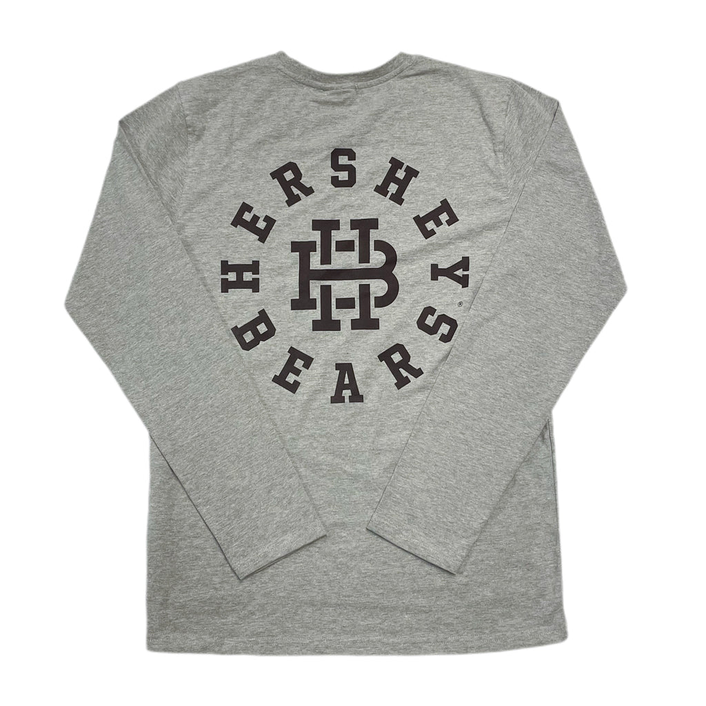 Hershey Bears Interlocking HB Grey Long Sleeve T-Shirt