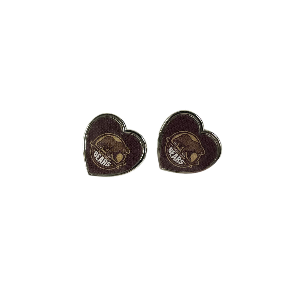 Hershey Bears Heart Post Earrings